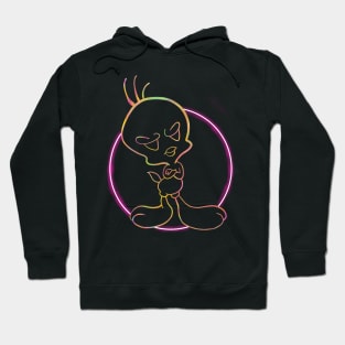 Trippy neon Light bird Hoodie